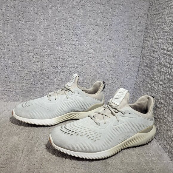 Adidas Alphabounce Lea Men's Size US 11 Ivory Low Top Running Sneakers BY3122 - Picture 5 of 10